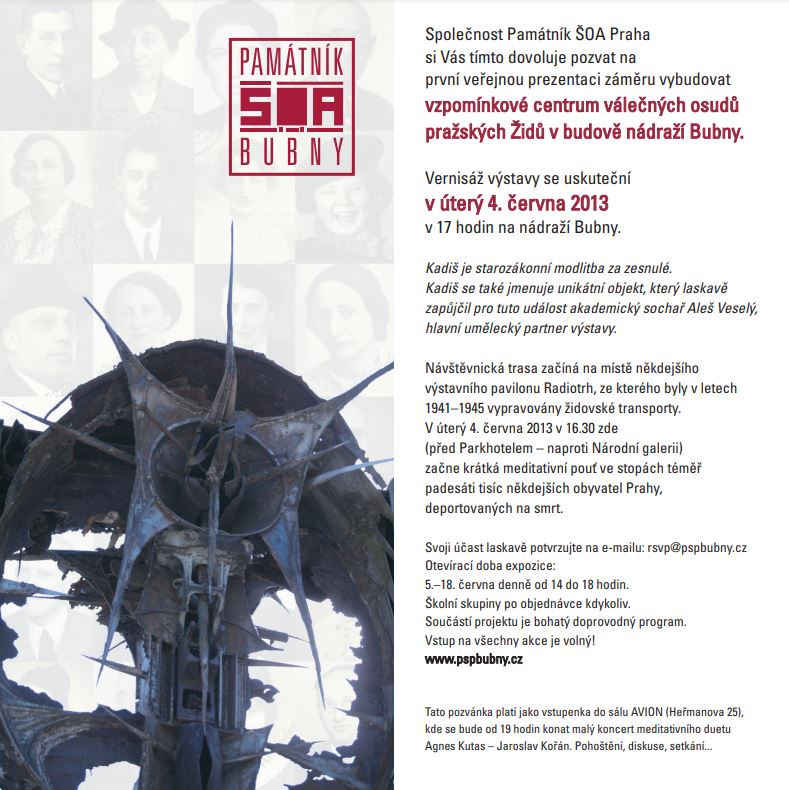 Představení projektu vzpomínkového centra holocaustu v budově nádraží Praha-Bubny